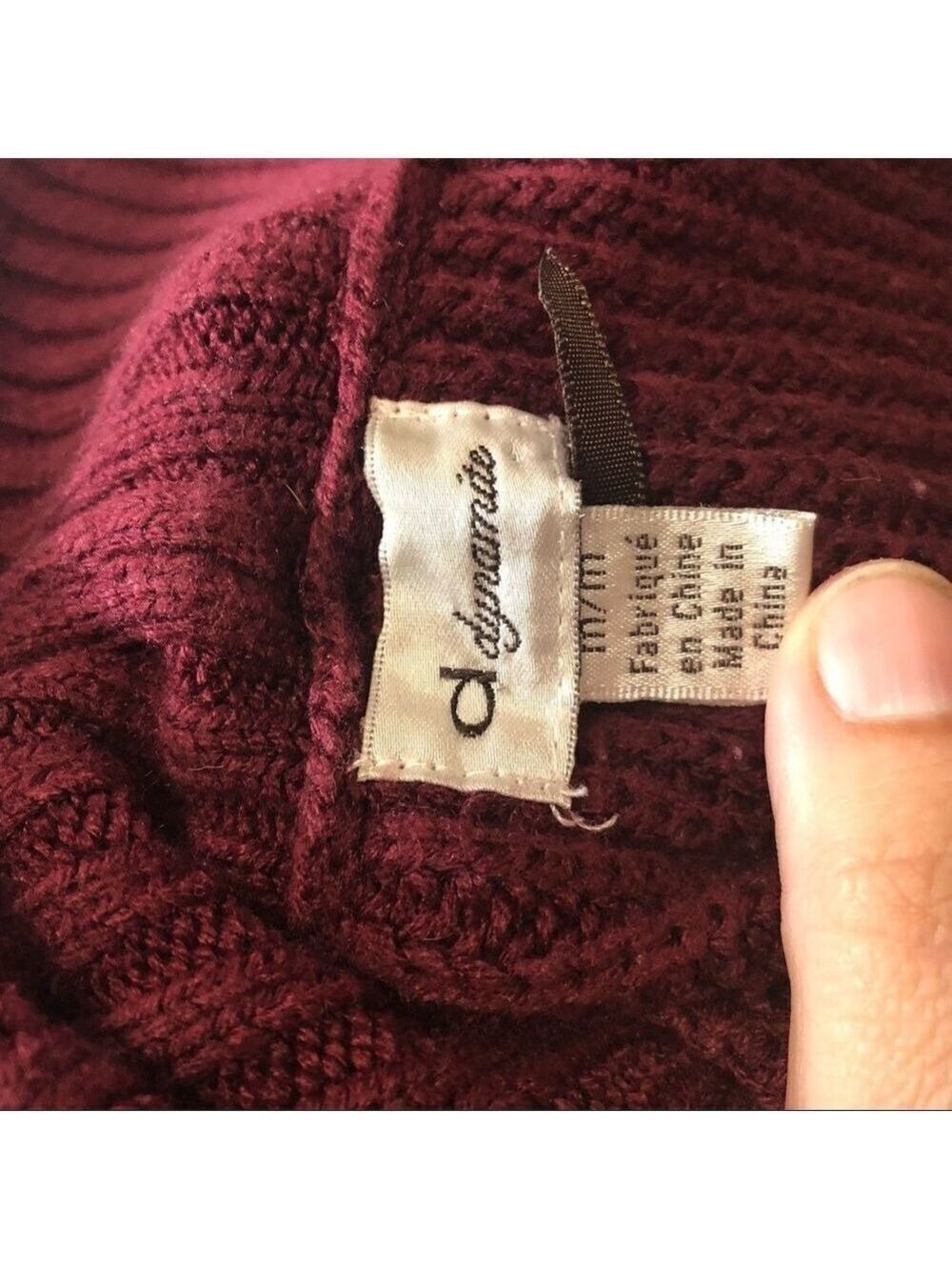 dynamite Size Med Burgundy Cowl Neck, Chunky Knit Cardigan - Picture 5 of 6